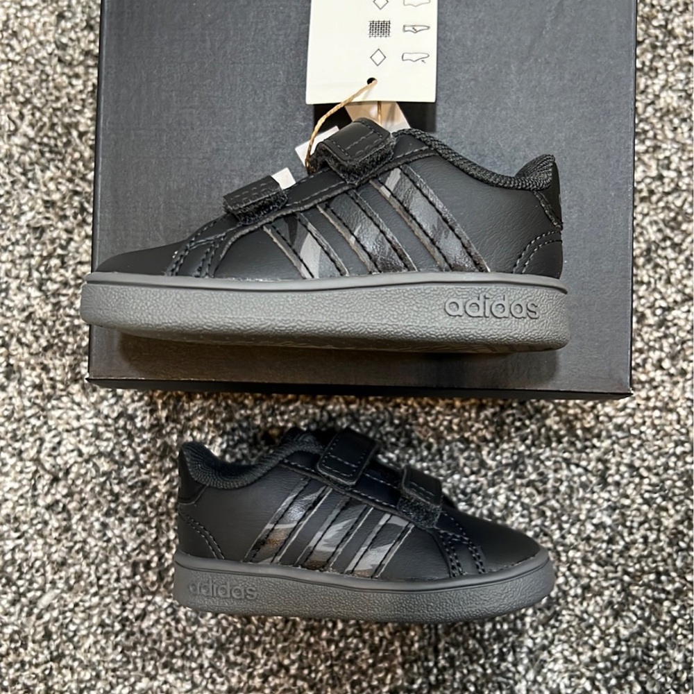 Adidas Black and Gray Sneakers with Sporty Design